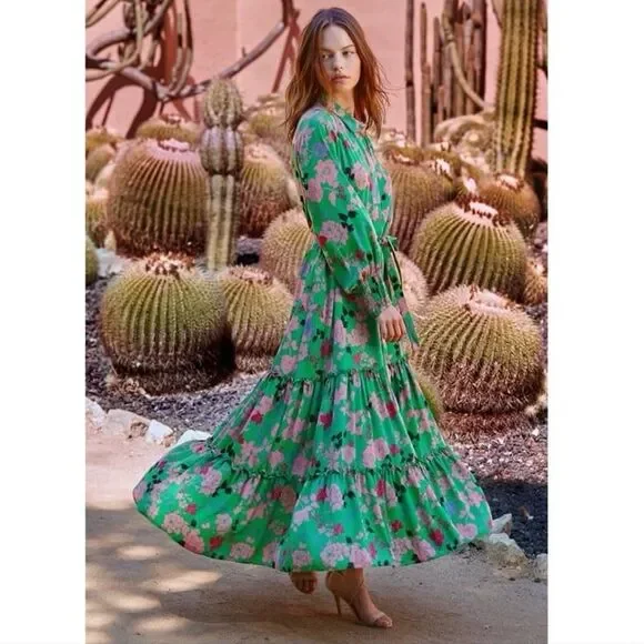 MISA Los Angeles Esmee Long Midi Dress in Peony Floral Size Medium